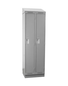 Cleanline Single Tier Locker, Bank of 2 with Recessed Base & Sloped Top