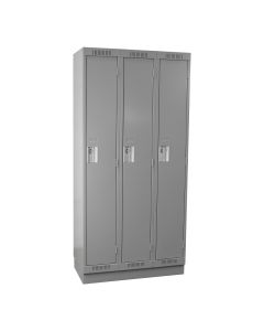 Cleanline Single Tier Locker, Bank of 3 with Recessed Base