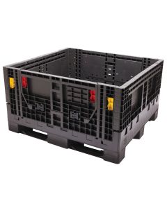 Collapsible Bulk Box (2 Gates) 48 x 45 x 25", Black