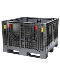 Collapsible Bulk Box (2 Gates) 48 x 45 x 34", Black