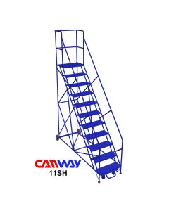11 Step Safety Angle Rolling Ladder