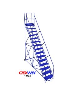 15 Step Safety Angle Rolling Ladder
