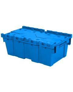 Attached Lid Container with Traction Bottom, 20 x 12 x 7", Blue