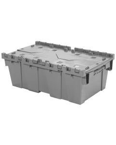 Attached Lid Container with Traction Bottom, 20 x 12 x 7", Grey