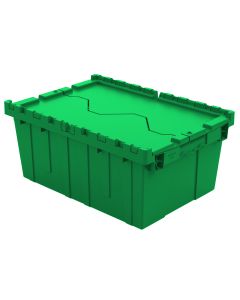 Attached Lid Container with Traction Bottom, 21 x 15 x 9", Green