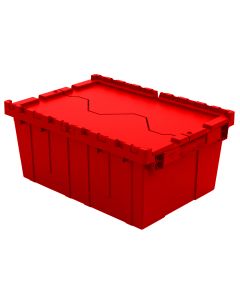 Attached Lid Container with Traction Bottom, 21 x 15 x 9", Red