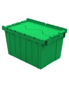 Attached Lid Container with Traction Bottom, 21 x 15 x 12", Green