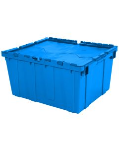 Attached Lid Container with Traction Bottom, 24 x 20 x 12", Blue