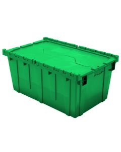 Attached Lid Container with Traction Bottom, 27 x 17 x 12", Green
