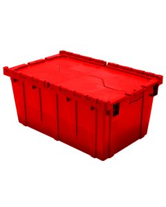 Attached Lid Container with Traction Bottom, 27 x 17 x 12", Red