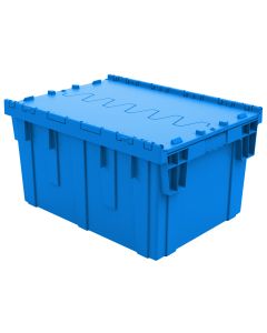 Attached Lid Container with Traction Bottom, 28 x 20 x 15", Blue