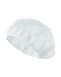 White Polypropylene Bouffant Caps, 24" - Bag of 100