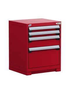 Heavy-Duty Stationary Cabinet (with Compartments), 4 Drawers (24"W X 27"D X 30"H)