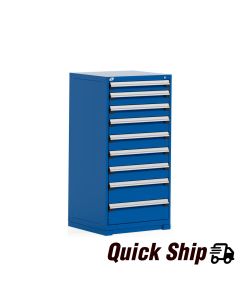 Heavy-Duty Stationary Cabinet (with Compartments), 9 Drawers (30"W x 27"D x 60"H) [Avalanche Blue 055]