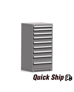 Heavy-Duty Stationary Cabinet (with Compartments), 9 Drawers (30"W x 27"D x 60"H) [Modern Gray 745]