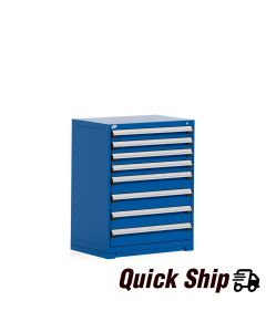 Heavy-Duty Stationary Cabinet (with Compartments), 8 Drawers (36"W x 24"D x 46"H) [Avalanche Blue 055]