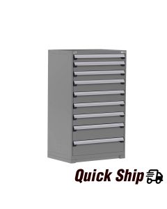 Heavy-Duty Stationary Cabinet (with Compartments), 9 Drawers (36"W x 24"D x 60"H) [Modern Gray 745]