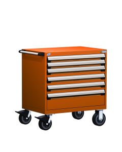 R Mobile Cabinet, with Partitions, 6 Drawers (30"W x 21"D x 37 1/2"H)