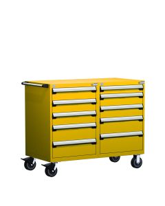 R Mobile Cabinet, Double Bank, with Partitions, 10 Drawers (48"W x 27"D x 45 1/2"H)