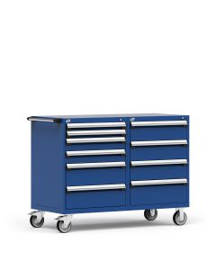 R Mobile Cabinet, Double Bank, with Partitions, 10 Drawers (48"W x 27"D x 45 1/2"H)