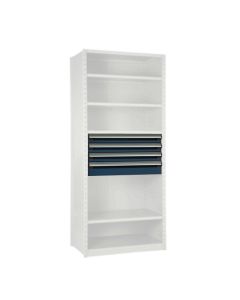 Bank of 4 Drawers - 3x 4"H, 1x 6"H (36"W x 24"D x 18"H)