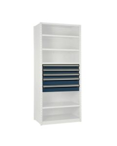 Bank of 5 Drawers - 3x 4"H, 2x 6"H (48"W x 18"D x 24"H)