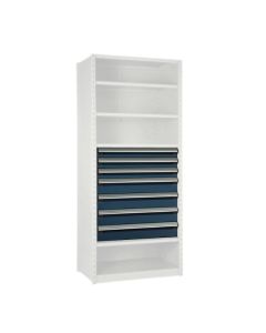 Bank of 7 Drawers - 3x 4"H, 4x 6"H (36"W x 24"D x 36"H)