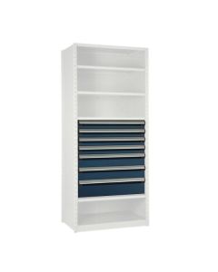 Bank of 7 Drawers - 4x 4"H, 2x 6"H, 1x 8"H (36"W x 18"D x 36"H)