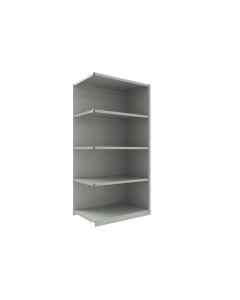 Closed Shelving (Add-On), 5 Shelves, perforated posts (36"W x 18"D x 75"H)