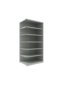 Closed Shelving (Add-On), 7 Shelves, perforated posts (36"W x 18"D x 75"H)