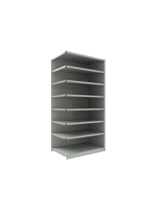 Closed Shelving (Add-On), 8 Shelves, perforated posts (48"W x 18"D x 75"H)