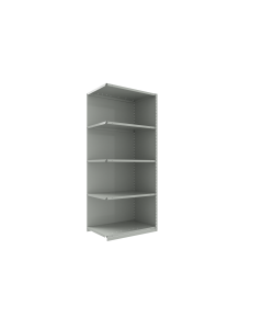 Closed Shelving (Add-On), 5 Shelves, perforated posts (48"W x 12"D x 87"H)