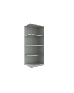 Closed Shelving (Add-On), 5 Shelves, perforated posts (36"W x 12"D x 87"H)