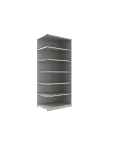 Closed Shelving (Add-On), 7 Shelves, perforated posts (36"W x 18"D x 87"H)