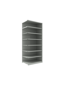 Closed Shelving (Add-On), 8 Shelves, perforated posts (48"W x 12"D x 87"H)