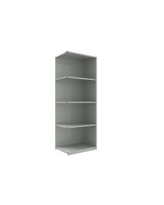 Closed Shelving (Add-On), 5 Shelves, perforated posts (36"W x 24"D x 99"H)