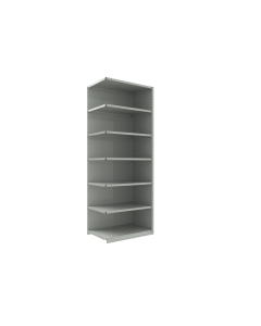 Closed Shelving (Add-On), 7 Shelves, perforated posts (48"W x 18"D x 99"H)