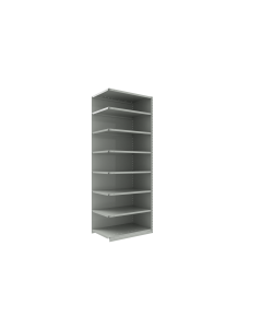 Closed Shelving (Add-On), 8 Shelves, perforated posts (36"W x 18"D x 99"H)