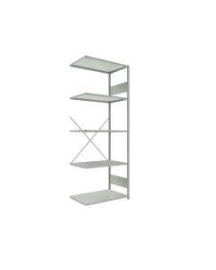 Open Shelving (Add-On), 5 Shelves, perforated posts (36"W x 18"D x 99"H)