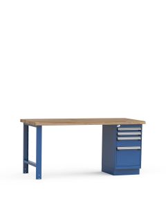 Workbench with two L Cabinets, Laminated Hardwood Top (72"W x 30"D x 34"H)