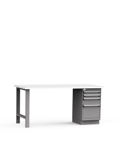 Workbench with L Cabinet, Plastic Laminate Top (72"W x 36"D x 34"H)