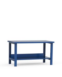 Basic Workbench with Shelf, Painted Steel Top (60"W x 30"D x 34"H)