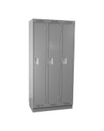 Cleanline Single Tier Locker, Bank of 3 with Recessed Base