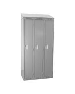 Cleanline Single Tier Locker, Bank of 3 with Sloped Top