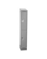 Cleanline Double Tier Locker, Bank of 1 with Recessed Base & Sloped Top