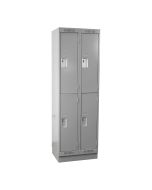 Cleanline Double Tier Locker, Bank of 2 with Recessed Base