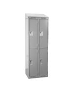 Cleanline Double Tier Locker, Bank of 2 with Sloped Top