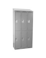 Cleanline Double Tier Locker, Bank of 3 with Sloped Top
