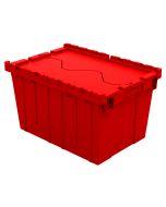 Attached Lid Container with Traction Bottom, 21 x 15 x 12", Red