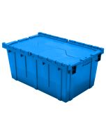 Attached Lid Container with Traction Bottom, 27 x 17 x 12", Blue